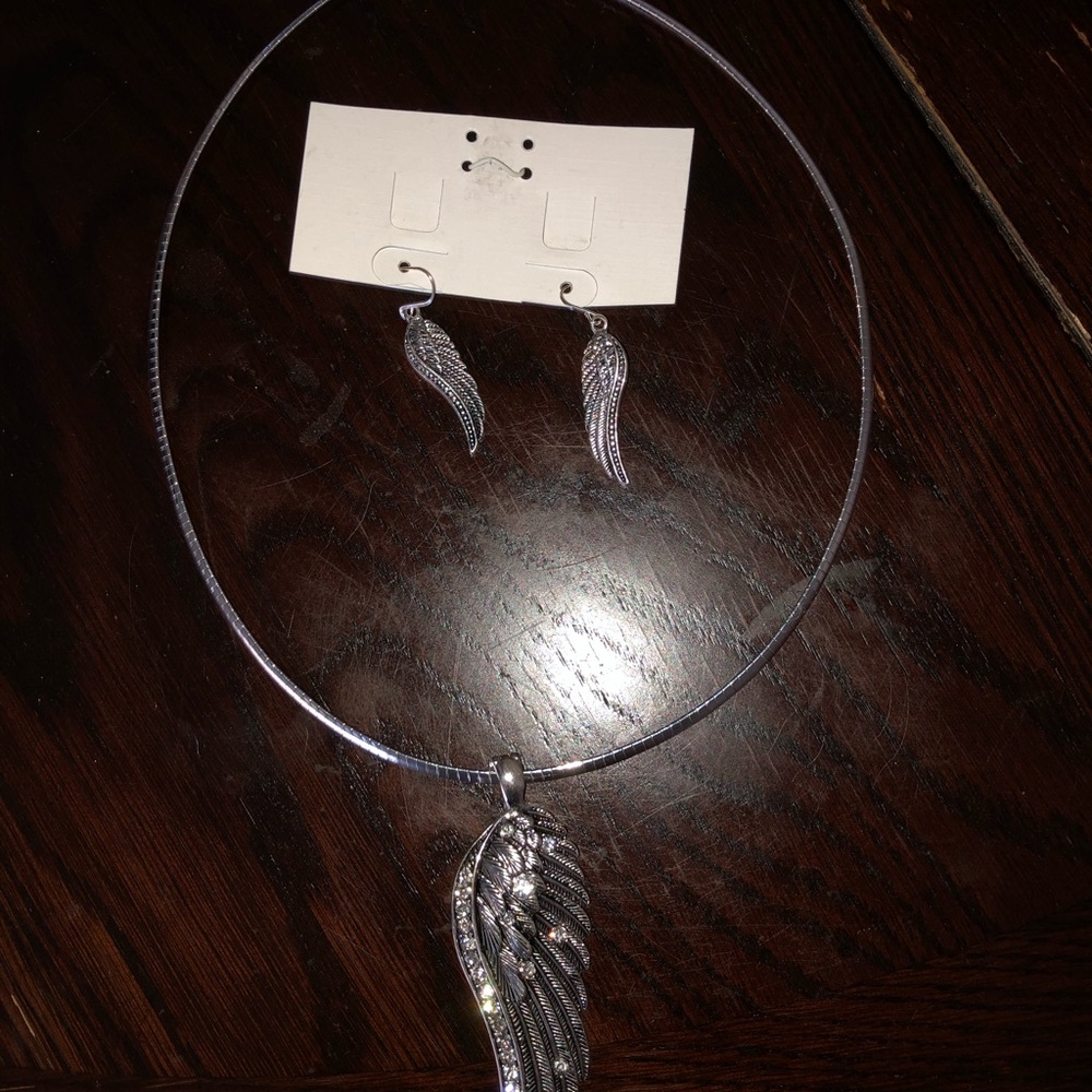 Angel Wing Necklace and Earrings